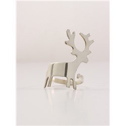 Кольцо для салфеток «Лесной олень», 7.5×4.4.5×4.5 см, латунь, никелевое покрытие