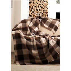 Плед Клетка из верблюжьей шерсти, 150*210 цв Шоколадный
