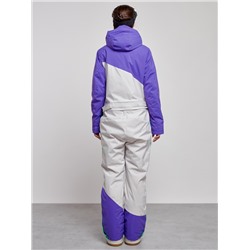 Горнолыжный комбинезон женский зимний темно-фиолетового цвета 2326TF