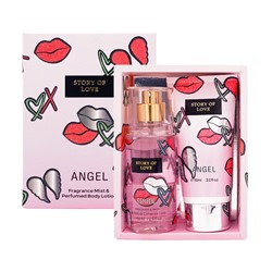 (ЗАМЯТА КОРОБКА) Набор парфюмированный спрей + лосьон для тела ANGEL, 88 мл. + 90 мл.