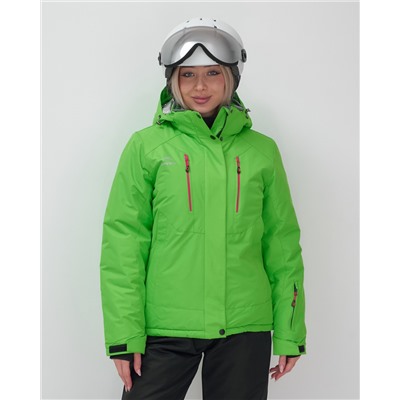 Горнолыжный костюм женский зимний зеленого цвета 02393Z