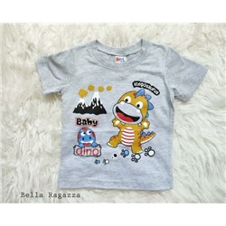 Футболочка для мальчика, серая с дракошей