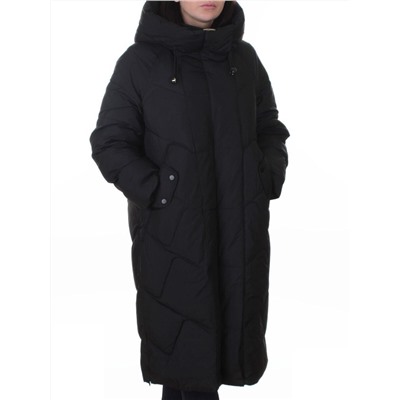 A621 BLACK Пальто зимнее женское (200 гр. холлофайбер)
