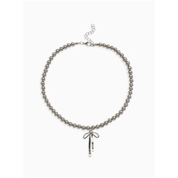 Колье «Бантик» нежность, цвет серебро