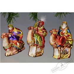 Волхвы с дарами стеклянные И/У, асс. из 3-х 5х10х15 см