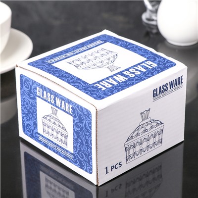 Сахарница «Круги», 250 мл, 10.5×10.5 см, с крышкой, стекло