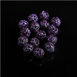 Бусина «Шамбала» 10мм (набор 15шт), цвет фиолетовый