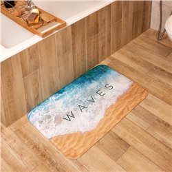 Коврик для ванной Этель "Waves", 80х50 см, велюр