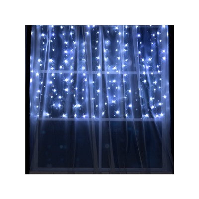 Гирлянда «Занавес» 1.5 × 1 м, IP20, прозрачная нить, 180 LED, свечение белое, 8 режимов, 220 В