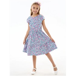 Детское платье "Карусель" / Нежные цветочки на голубом