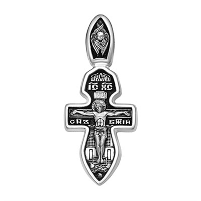 Крест из серебра литье частичное чернение