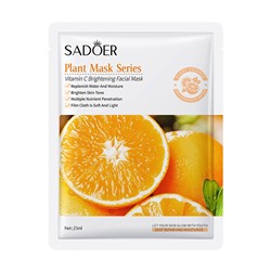Тканевая маска для лица для сияния кожи с витамином С SADOER Vitamin С Brightening Mask, 25 гр