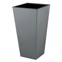 Горшок для цветов InGreen London CUBE 250х250х470 мм, 19,4 л, c дренажной вставкой IG780310026 вулканический серый