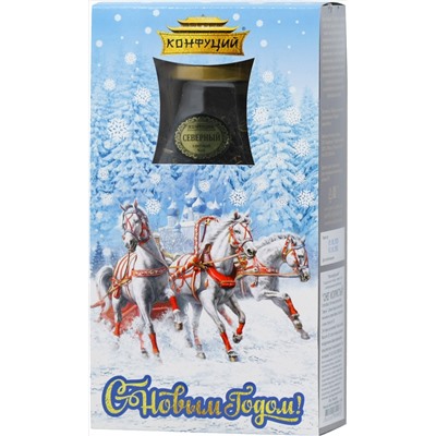 Конфуций. Новый год. Набор Чайная пара. Снег искристый 110 гр. карт.упаковка