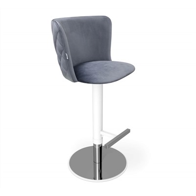 Стул барный SHT-ST36-3/S128
                        нейтрально-серый / хром / белый муар