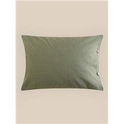 Наволочка SL Home Linen collection, 50×70 см, зелёная, лён 30%, хлопок 70%
