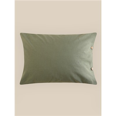 Наволочка SL Home Linen collection, 50×70 см, зелёная, лён 30%, хлопок 70%