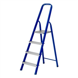 Стремянка, 4 ступени, стальной профиль, алюминиевые ступени Сибртех