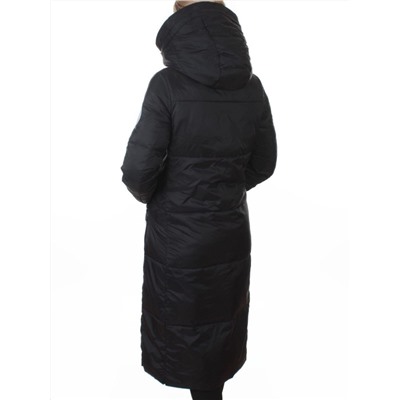 3068 BLACK Пальто пуховое женское с внутренним жилетом (утиный пух)
