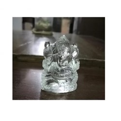 Статуэтка Ганеши из Чистого Кварца, Ganesha Idol Pure Sphatik Crystal, произв. Kalyan Puja