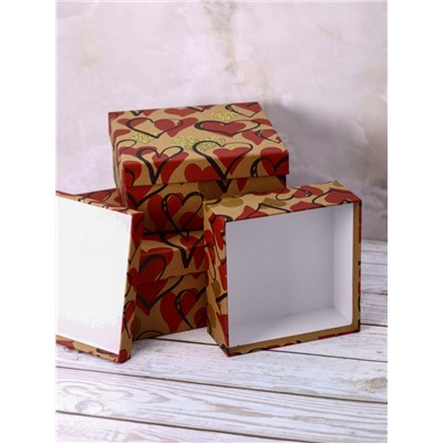 Набор подарочных коробок 3 в 1 «From the heart», 15*15*6.5-17*17*8-19*19*9.5