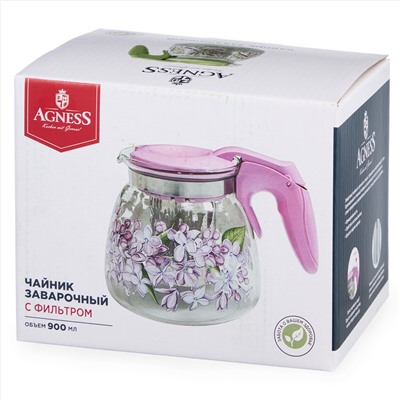 ЗАВАРОЧНЫЙ ЧАЙНИК AGNESS С ФИЛЬТРОМ "ПАРИЖСКИЕ КОТЫ"  900 МЛ.
