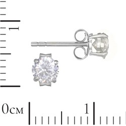 Серьги 'Лили' с фианитом, 5 мм ТПС.789Ф0