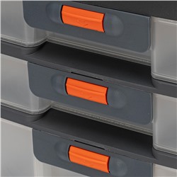 Органайзер для хранения с выдвижными лотками 310х150х260мм, 4 секции, пластик Stels