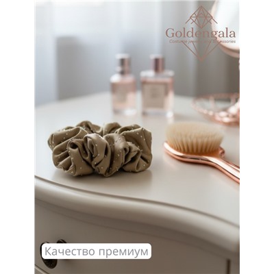 Резинка для волос объемная шелковая со стразами 5шт. Арт:Р2/004
