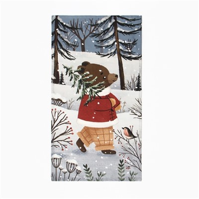 Полотенце Этель Forest bear 40×73 см, 100% хлопок, саржа 190 г/м²