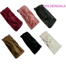 Повязка теплая меховая на голову 12 см Арт 8 6 шт