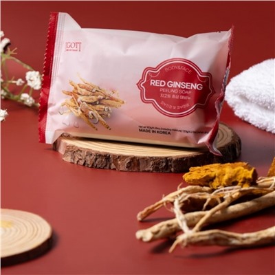 Jigott Мыло-скраб для лица и тела с экстрактом красного женьшеня / Red Ginseng Scrub Soap, 150 г