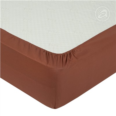 Простыня на резинке из поплина Коричневый Арт Дизайн