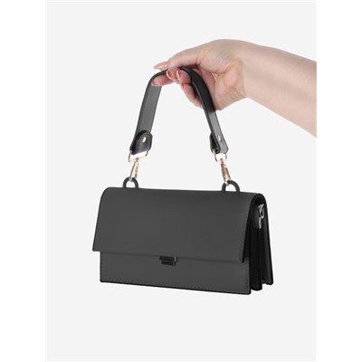 Ручка для сумки, с карабинами, 35±1 см × 3.5 см, цвет чёрный, золотой