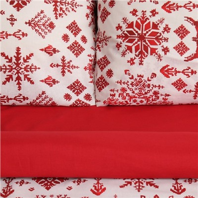 Постельное бельё «"Этель"» 2 сп Christmas sketch 175х215 см, 200х220 см,70х70 см -2 шт, поплин