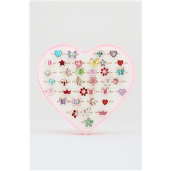 Кольцо "Стразы, принт", люкс, 36шт в уп.