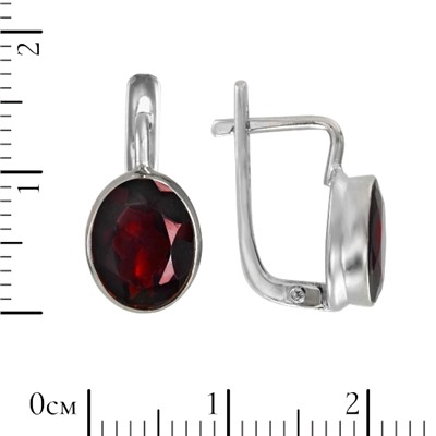 Серьги 'Светоч' с гранатом, родий ИВСК31108Х10ГР0R1