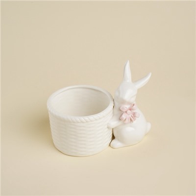 Конфетница SL Home «Лесные кролики», 15×9×12.5 см, фарфор, белая