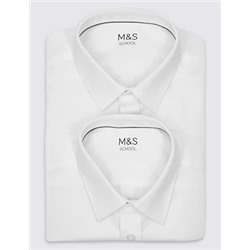Boys' 2pk Slim Fit Stretch School Shirts (2-16 Yrs)