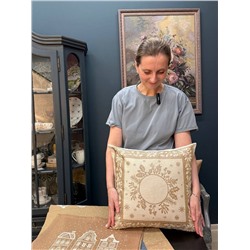 Нидерланды орнамент беж Веночек Наволочка 45х45 см серебро 2519113 New