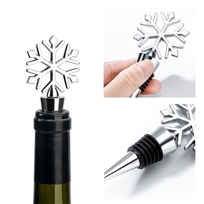 Металлическая пробка для бутылки "Снежинка" многоразовая декоративная