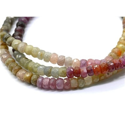 Бусы из Сапфира мульти огранка рондель 5*3мм, 53см, 27,5г