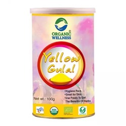 Гулал: желтая краска для Холи (100 г), Yellow Gulal, произв. Organic Wellness