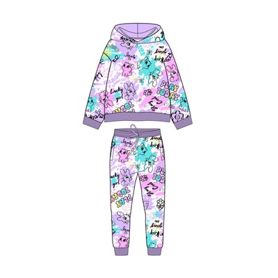 Комплект для девочки: толстовка, брюки