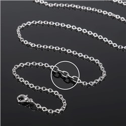 Цепочка с двумя карабинами, набор 5 шт, L=70 см, 7×5 мм, СМ-1935, цвет серебро