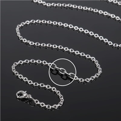 Цепочка с двумя карабинами, набор 5 шт, L=70 см, 7×5 мм, СМ-1935, цвет серебро