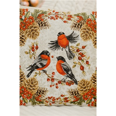 Наволочка 45х45 Три снегиря