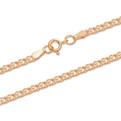 Цепь Ромб двойной с алмазной огранкой золочёный