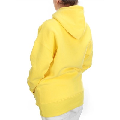 KD713 YELLOW Худи женское на флисе разм+ер свободный 50-52