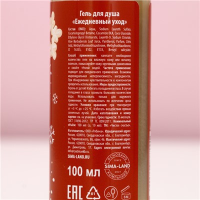 Подарочный набор новогодний женский «Тепла и Уюта»: гель для душа и пена для ванны, 2×100 мл, Чистое счастье